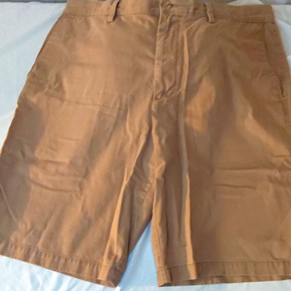 Banana Republic Emerson Mens Size 36 Beige Cotton Chino Shorts Flat Front